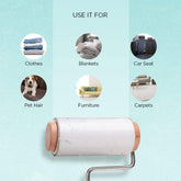 Urbane Home Lint Roller | Wooden Lint Remover for Clothes | Pet Hair Roller | Sticky Lint Remover | 2 Roller + 4 Replacement Rolls -Total 360 Sheets | Pack of 2 | Brown